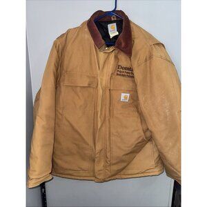 Vintage 90s Carhartt Artic Jacket C03 Brn Sz 44 Tall Quilt Lined Made In USA